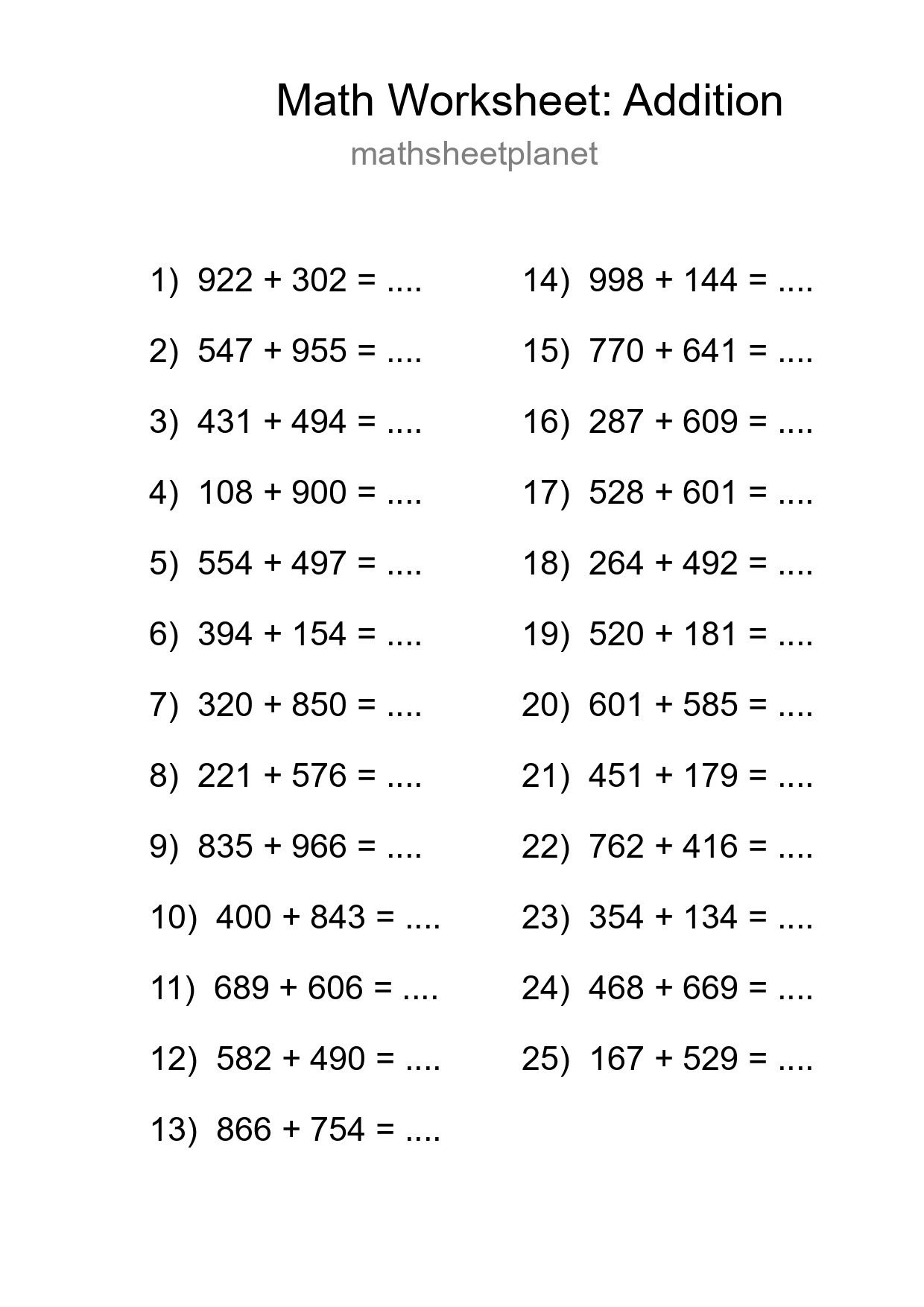 Free 25 Addition Math Worksheet For Grade 5 With Answers - Part 34