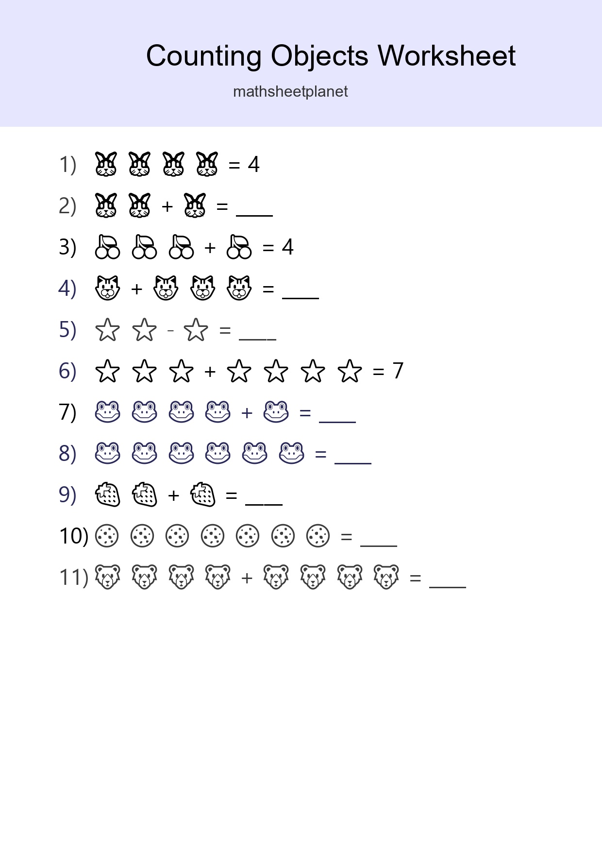 Free Counting Objects Worksheet For Kindergarten Printable - Part 124