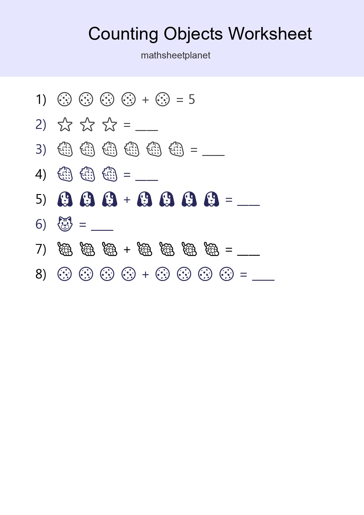 Free Counting Objects Worksheet For Kindergarten Printable - Part 146