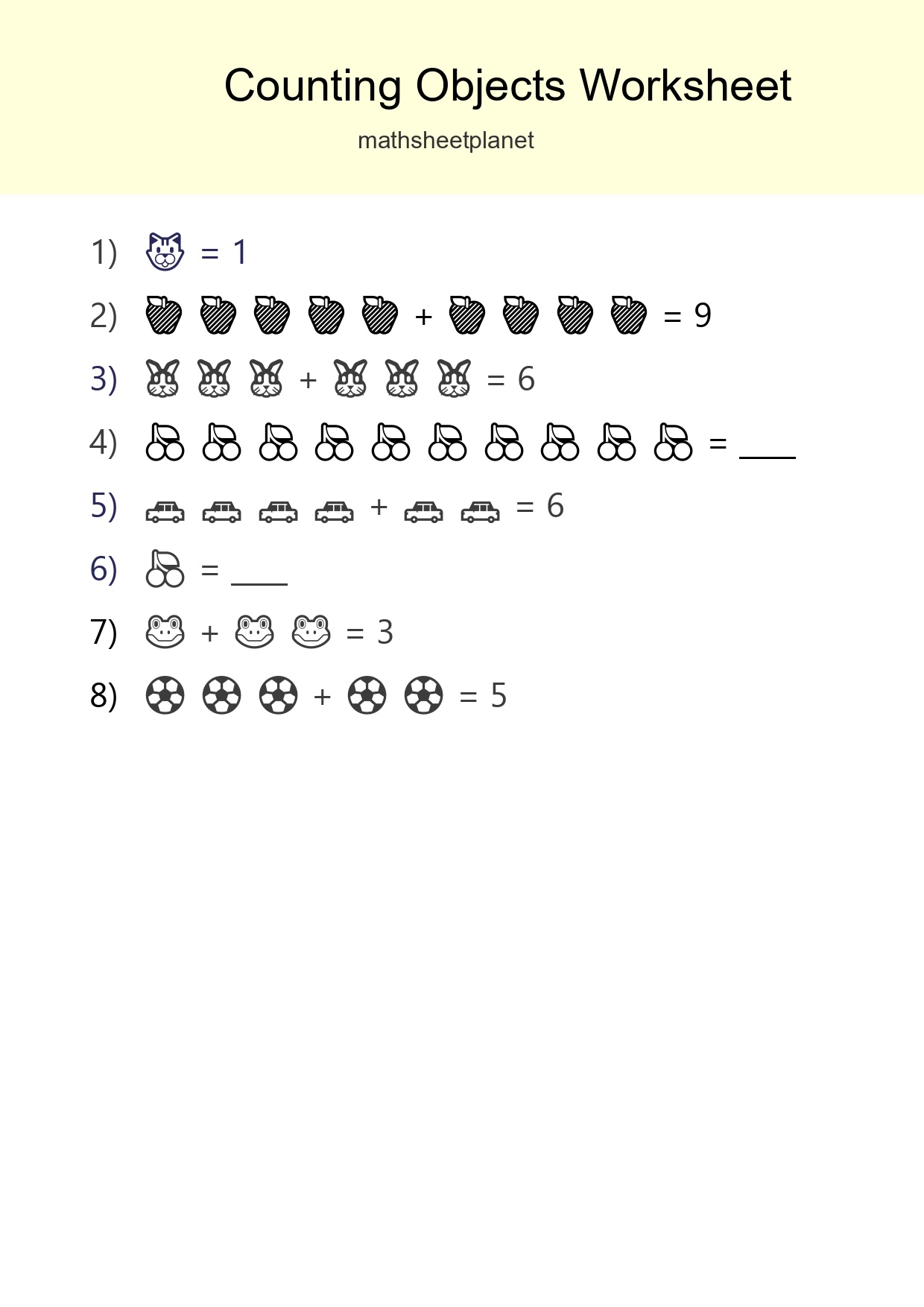 Free Counting Objects Worksheet For Kindergarten Printable - Part 157