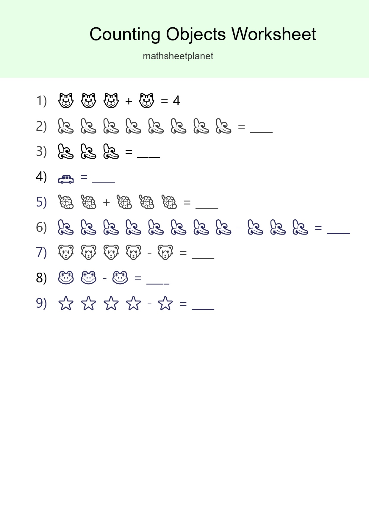 Free Counting Objects Worksheet For Kindergarten Printable - Part 256
