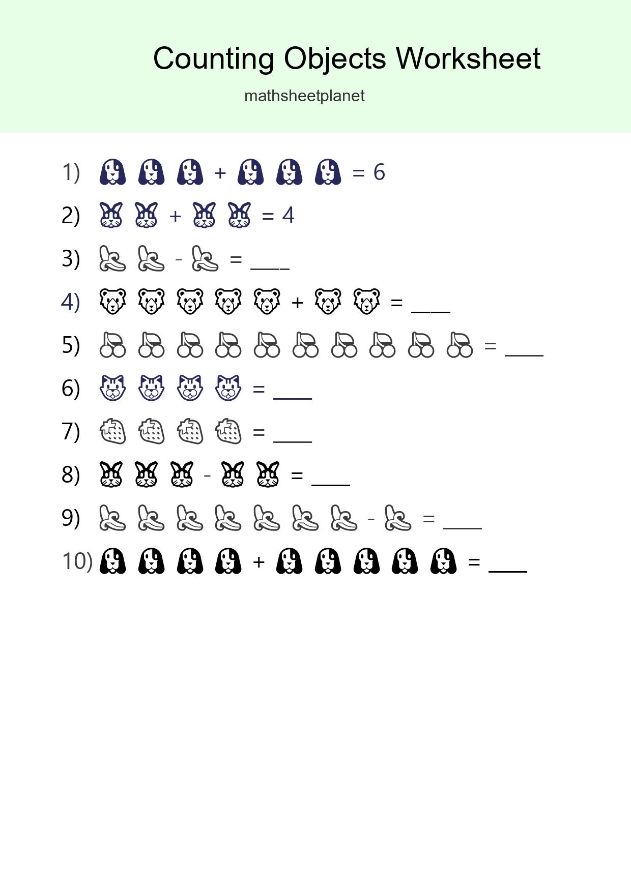 Free Counting Objects Worksheet For Kindergarten Printable - Part 91