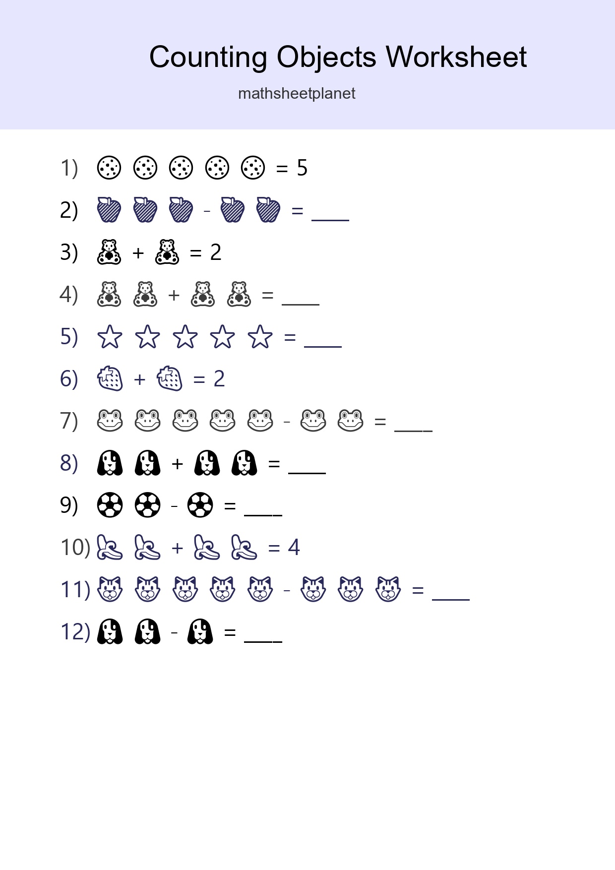Free Counting Objects Worksheet For Pre-K Printable - Part 102