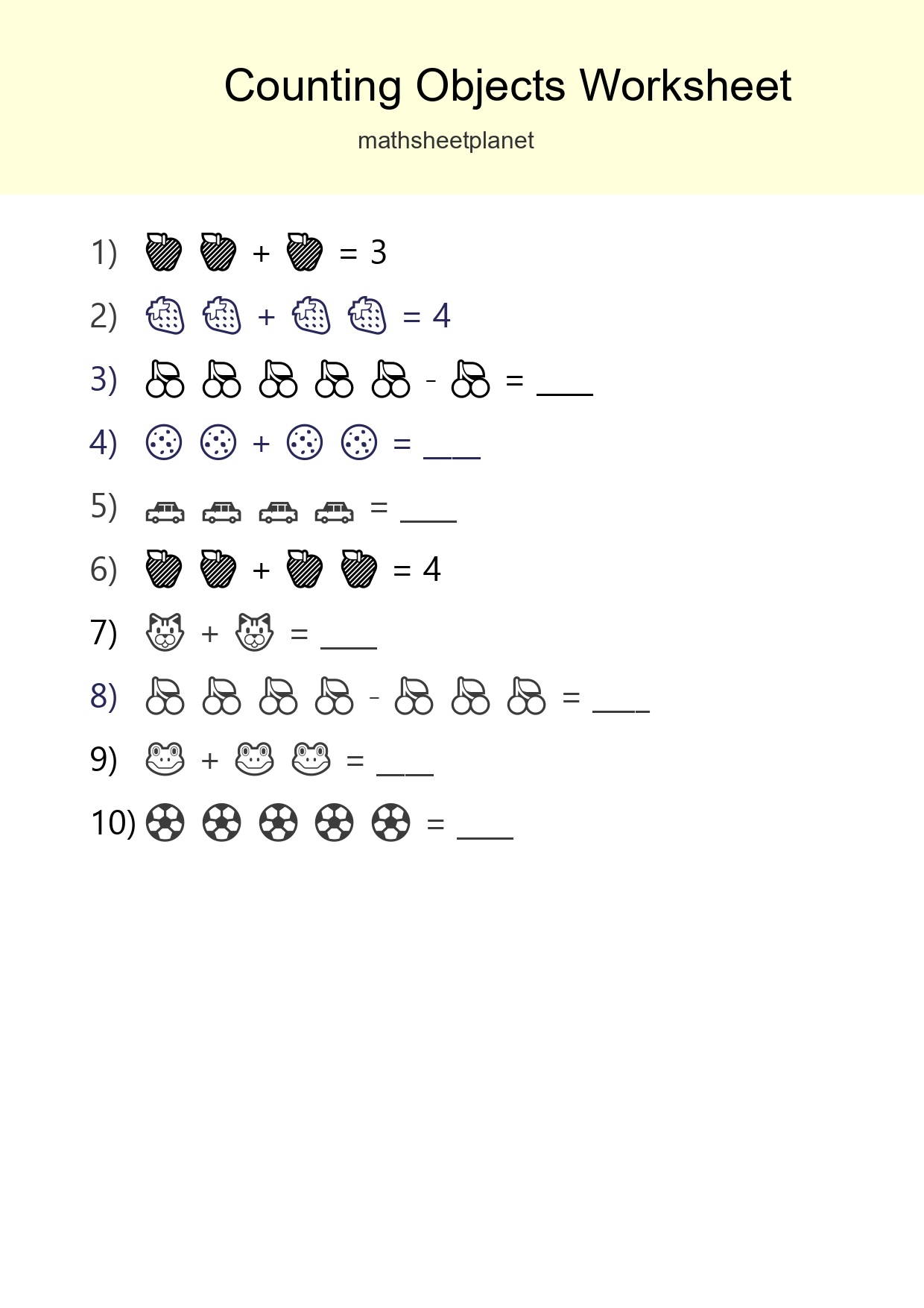Free Counting Objects Worksheet For Pre-K Printable - Part 69