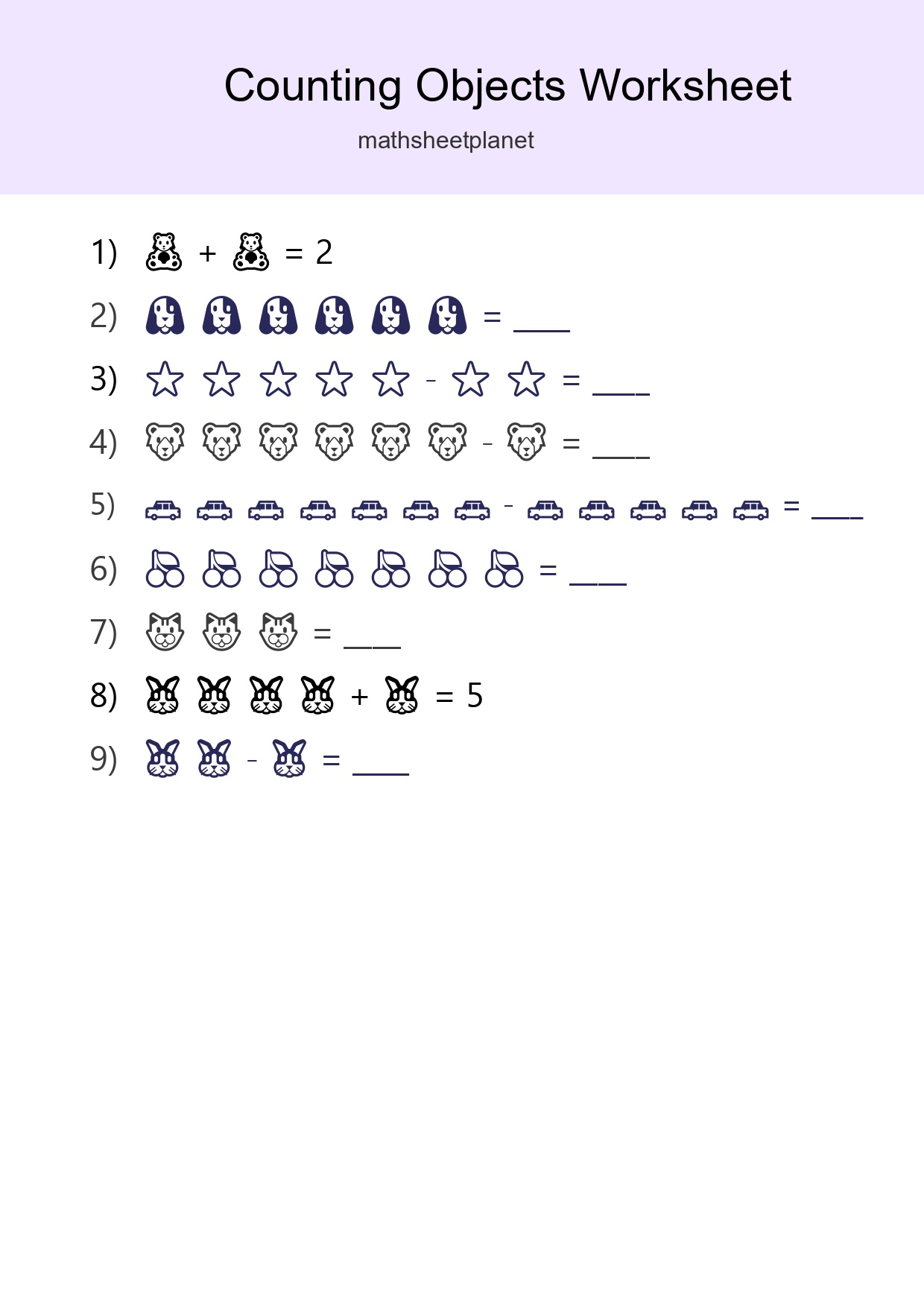Kindergarten Count The Objects Worksheet - Part 168