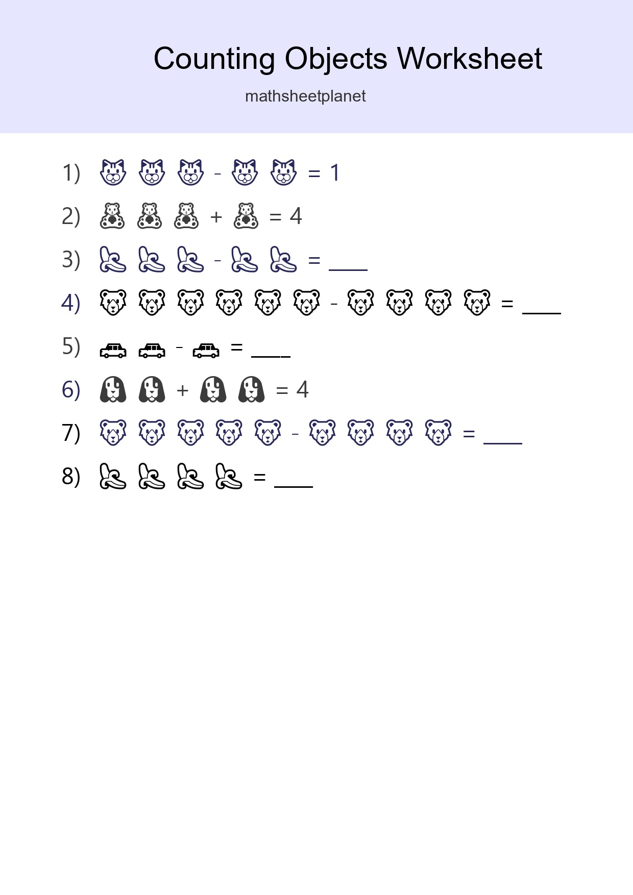 Kindergarten Count The Objects Worksheet - Part 267