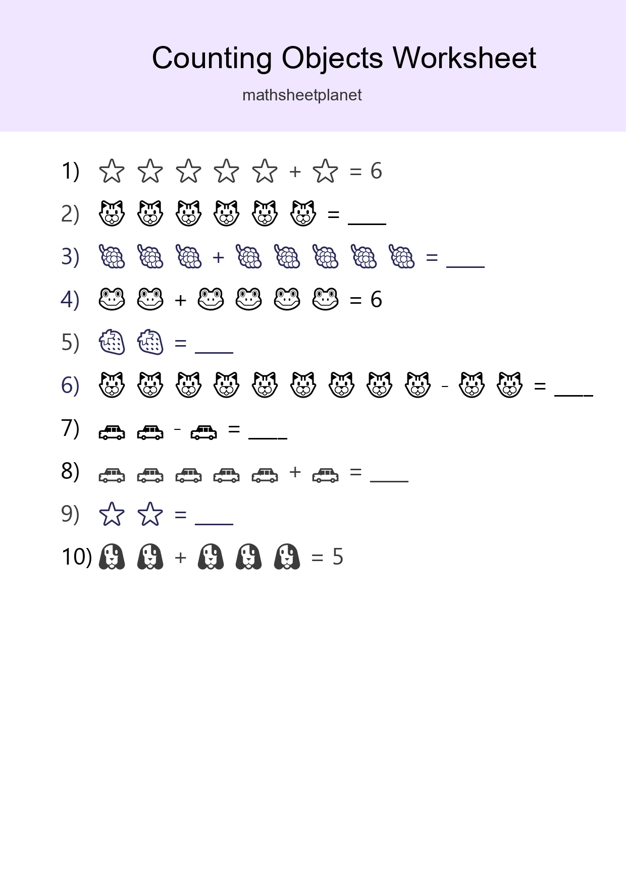 Kindergarten Count The Objects Worksheet - Part 36