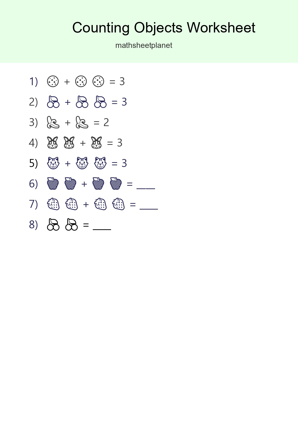 Pre-K Count The Objects Worksheet - Part 135