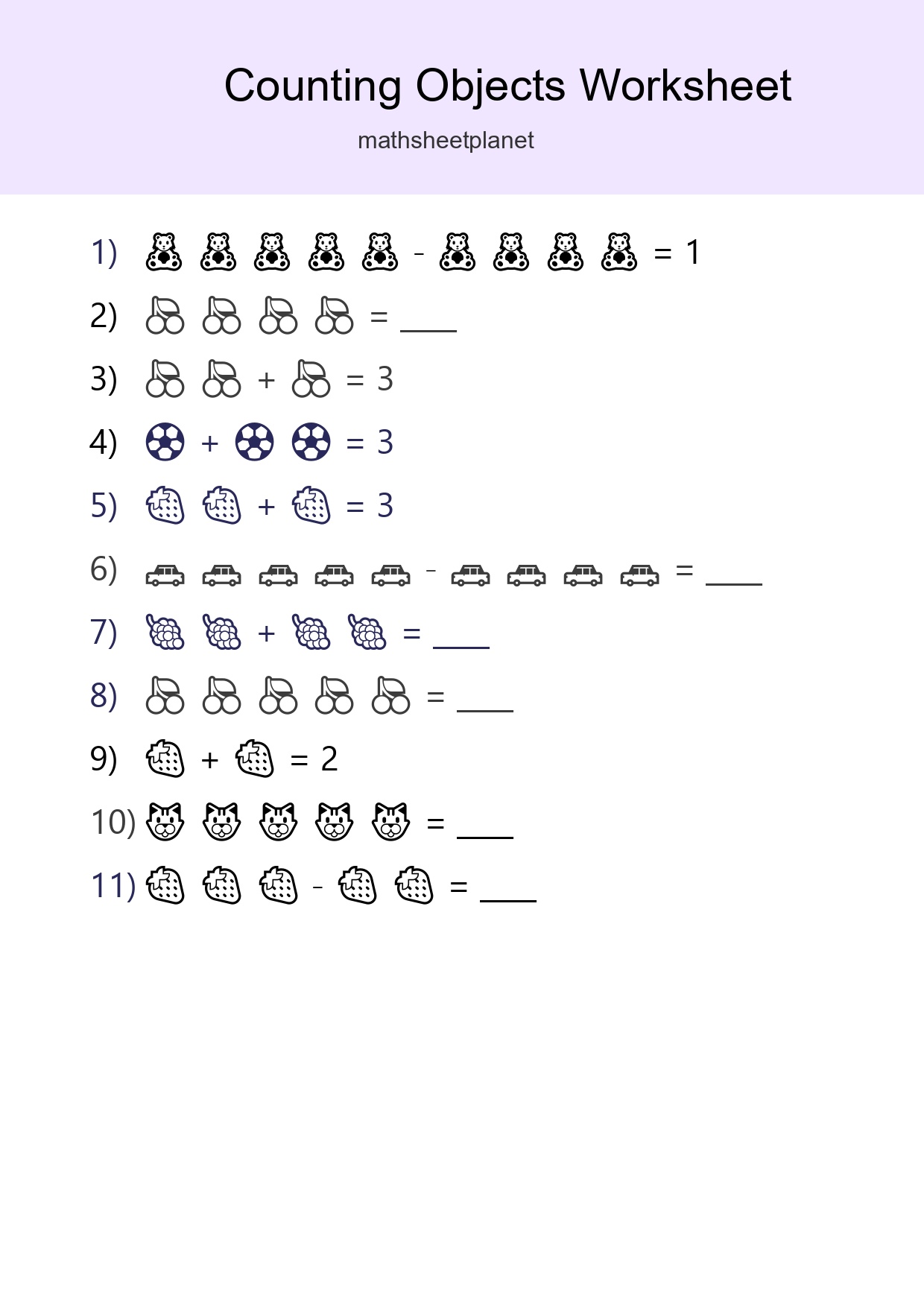 Pre-K Count The Objects Worksheet - Part 234