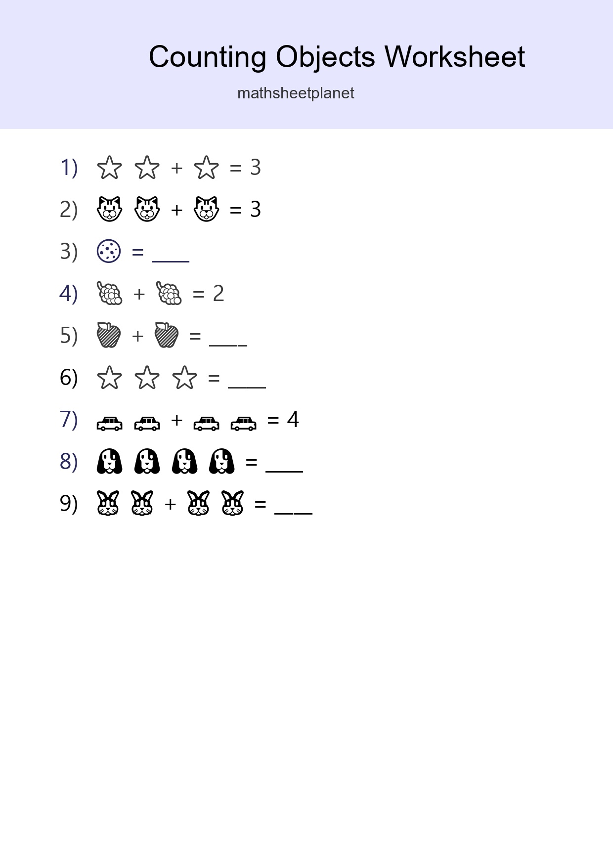 Pre-K Count The Objects Worksheet - Part 58
