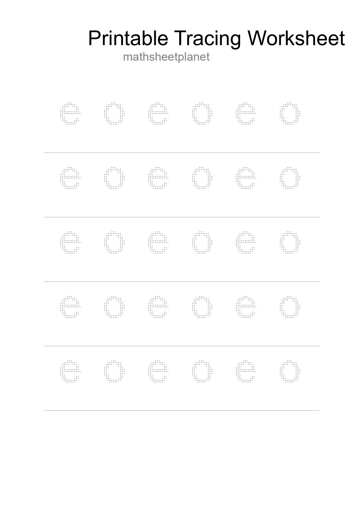 Printable Tracing Worksheet For Kids - Part 263